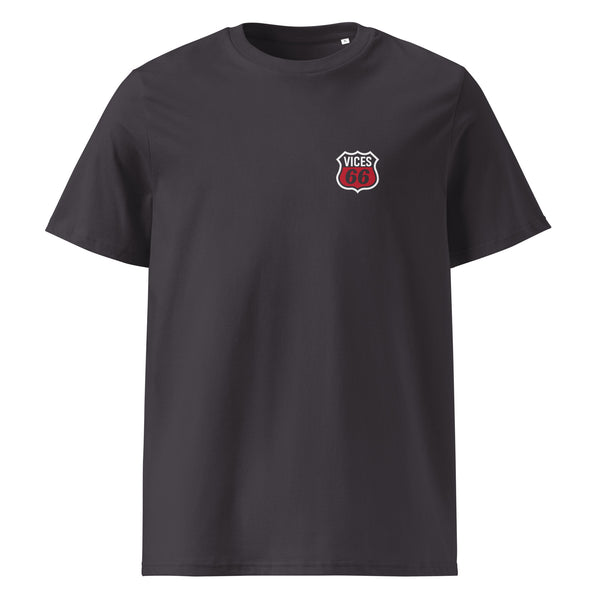 Front view of anthracite Euro-Rally T-Shirt by Vintage Vices