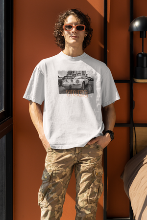 Front view of white Euro Vices T-Shirt by Vintage Vices