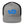 Load image into Gallery viewer, Front view of Flat 6 World Trucker Cap by Vintage Vices with blue embroidered lettering, heather gray front, black back
