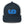 Load image into Gallery viewer, Front view of Flat 6 World Trucker Cap by Vintage Vices with blue embroidered lettering, navy front, white back
