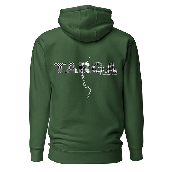 Back view of forest green Targa GA Hoodie by Vintage Vices