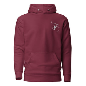 Front view of maroon Targa GA Hoodie by Vintage Vices