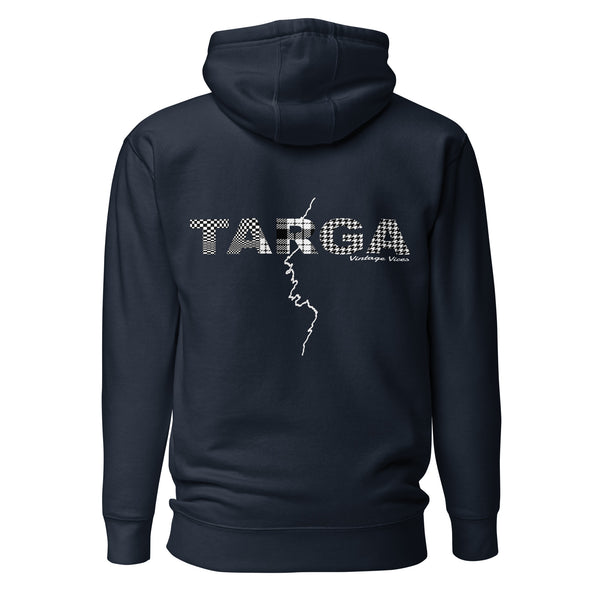 Back view of navy Targa GA Hoodie by Vintage Vices