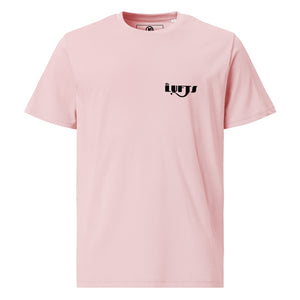 Front view of The Lufts Classic Logo T-Shirt in cotton pink by Vintage Vices