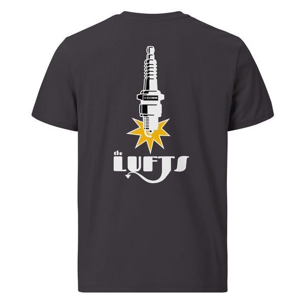 Back view of The Lufts Classic Logo T-Shirt Dark in anthracite by Vintage Vices
