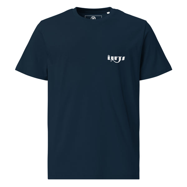 Front view of The Lufts Classic Logo T-Shirt Dark in French navy by Vintage Vices