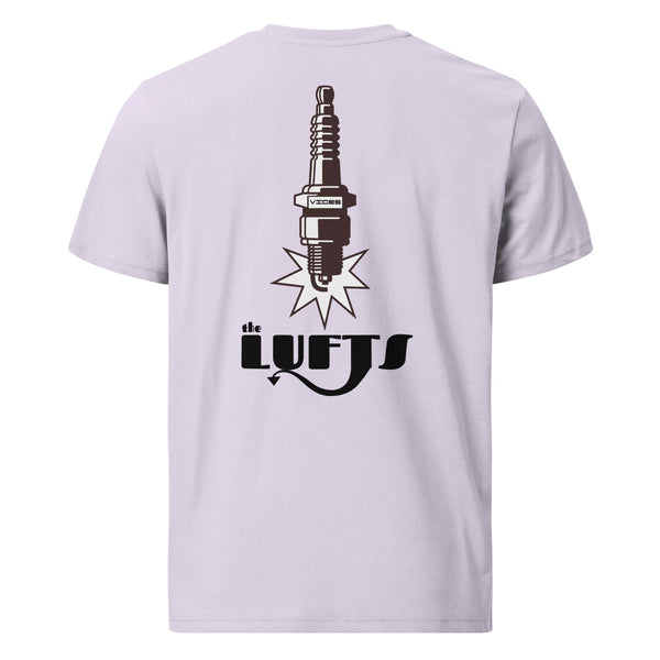 Back view of The Lufts Classic Logo T-Shirt in lavender by Vintage Vices