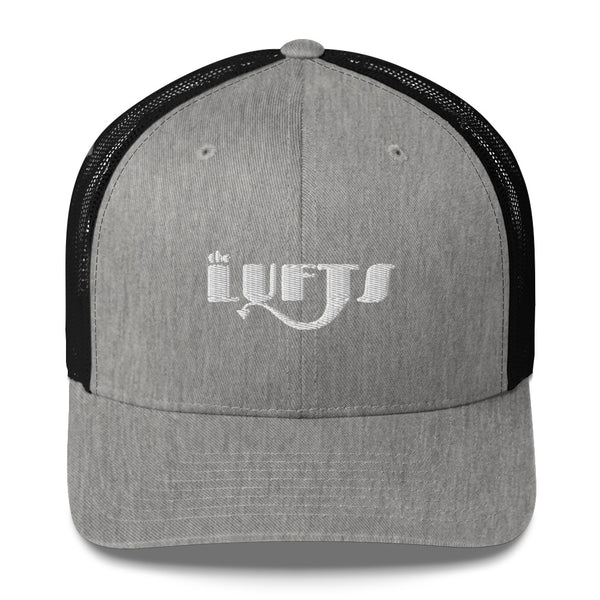 Front view of The Lufts Trucker Cap in heather black by Vintage Vices