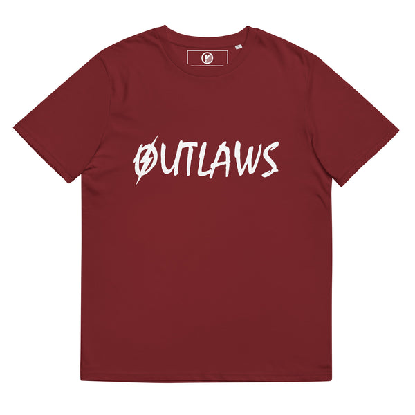 Front view of The Outlaws Botox T-Shirt in burgundy by Vintage Vices