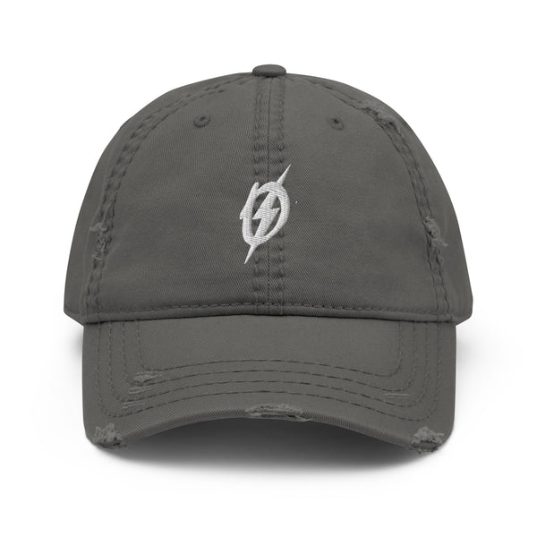 Front view of The Outlaws Classic Logo Hat in charcoal grey by Vintage Vices